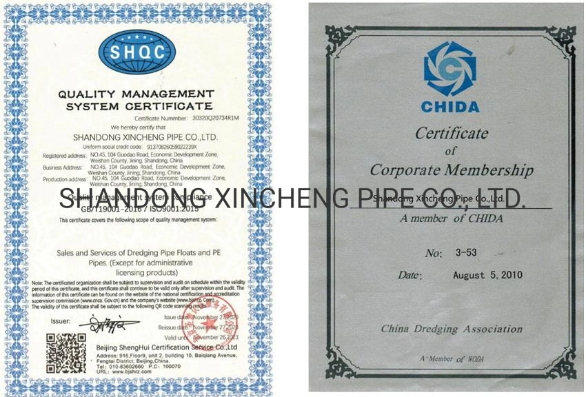 HDPE Floating Water Mud Slurry Sand Gas Oil Dredging Dredge Mining Pipe for DN450mm Pipeline
