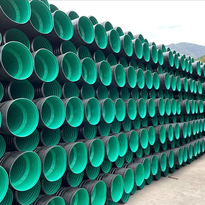 HDPE Double Wall Corrugated Pipes 110mm 160mm Perforated Pipe in Rolls or Pieces Black Color